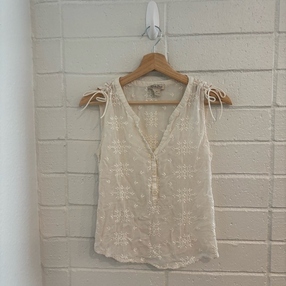 Lucky brand boho ivory sheer top - Picture 1 of 4